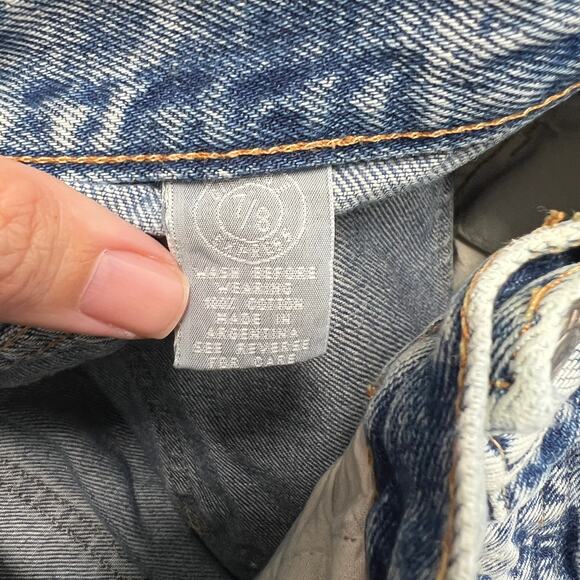 Vintage Gitano Express Acid Wash Jeans Ankle Zip Bows Size 7/8 Juniors Tapered - Picture 7 of 8